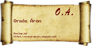 Orsós Áron névjegykártya