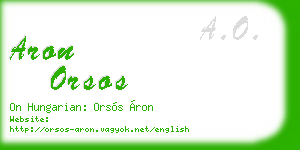 aron orsos business card