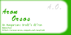 aron orsos business card